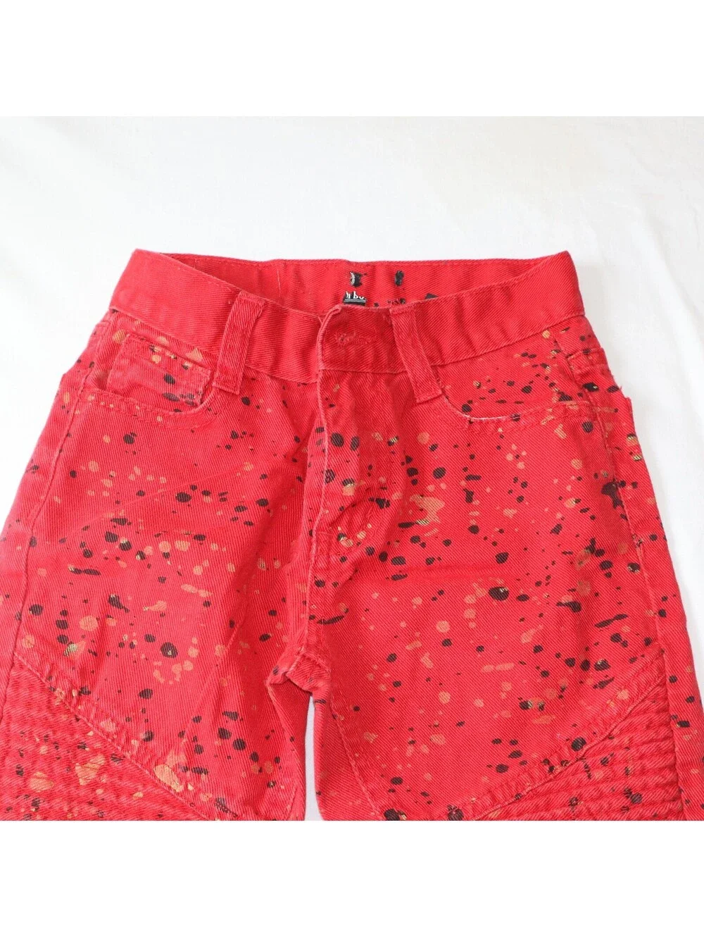 No Boundaries Boys Pants Size 6 Red Splatter Print